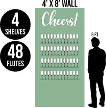 Load image into Gallery viewer, Acrylic Champagne Wall Flute Holder | Holds 4, 8, or 12 Glasses | 12", 24", & 36" Wide