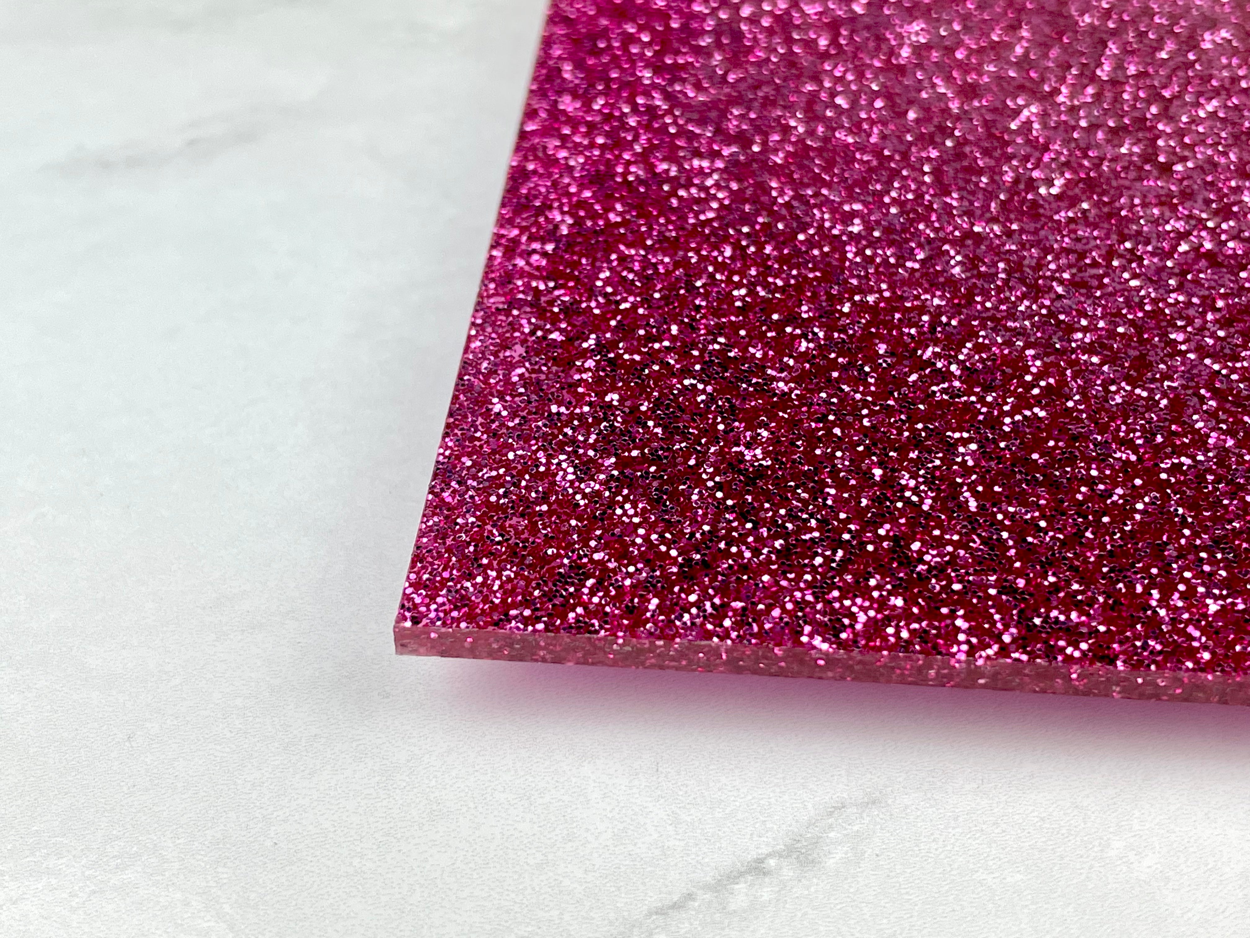Pink colored Plexiglass Acrylic Sheet Pink Glitter iridescent