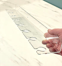 Load image into Gallery viewer, Acrylic Champagne Wall Flute Holder | Holds 4, 8, or 12 Glasses | 12", 24", & 36" Wide