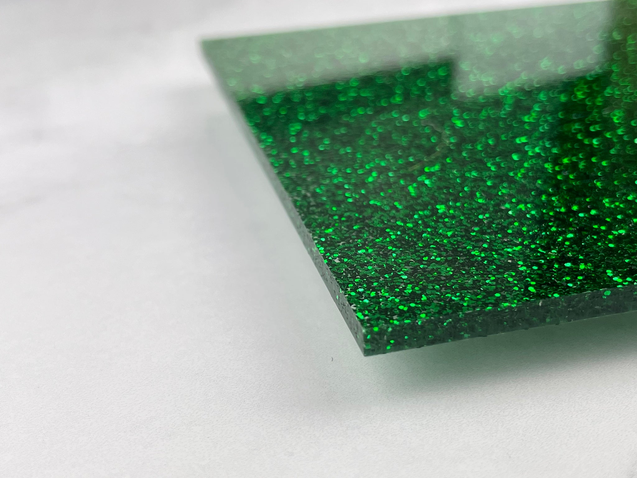 Green Glitter Acrylic Sheets 11.75" x 19" OPC Plastics